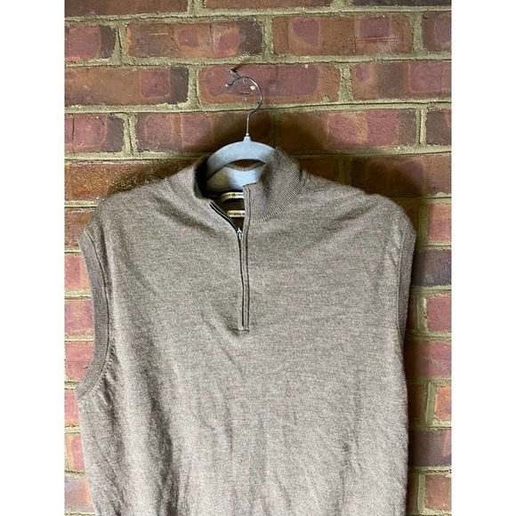 Peter Millar Brown Sleeveless Pullover 100% Wool Vest - Picture 2 of 5